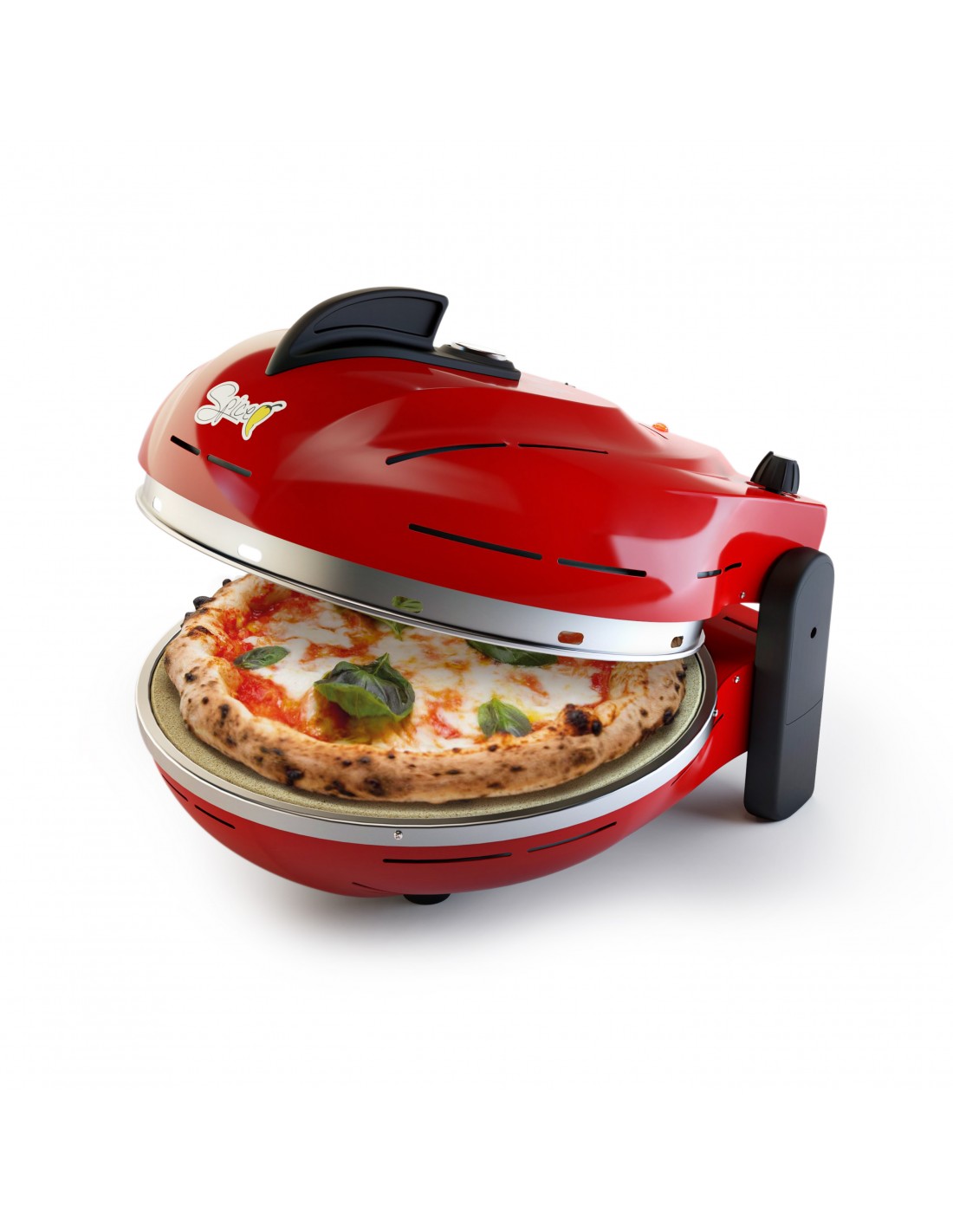 Mini four à pizza électrique à plaque réfractaire pour 1 pizza de