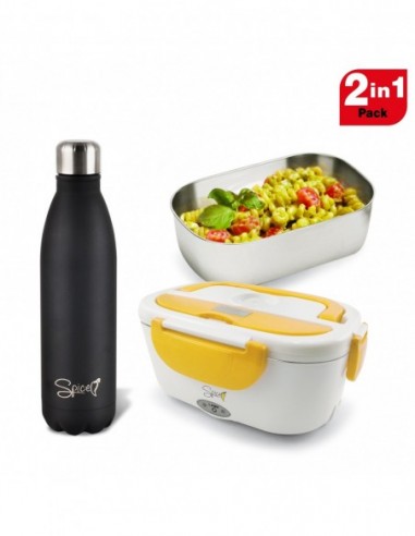 Spice Stainless Steel Amarillo Food Warmer Set + Stainless Steel Thermal Bottle ...-