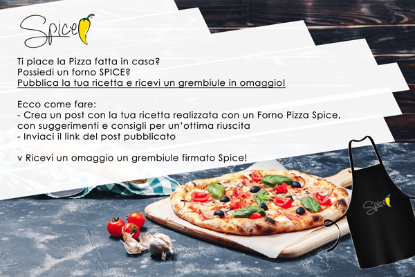 Forno P. 32 cm + Ricettario PIZZE Forno Pizza DIAVOLA e CALIENTE con pietra refrattaria 400 gradi Resistenza circolare SPICE 