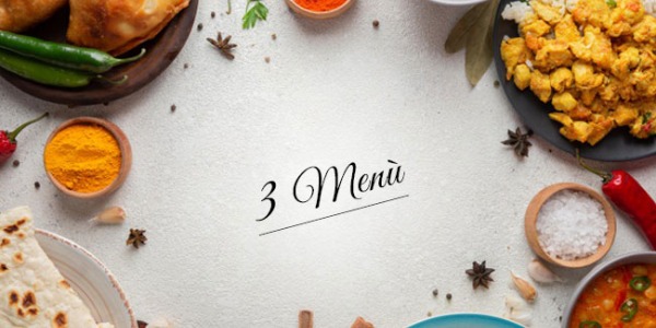 3 menus for a complete meal away from home