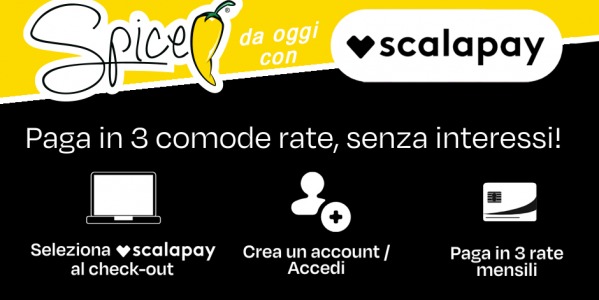 From today with scalapay you pay in installments and 0% interest